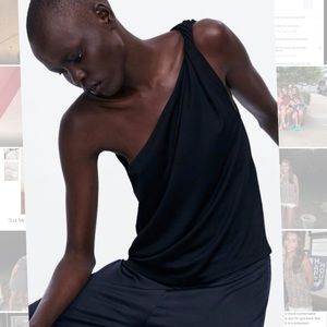 Zara Asymmetrical One Shoulder Top